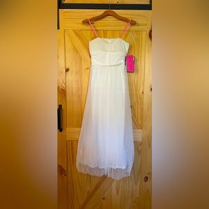 Betsy Johnson Ruched-Top Embellished-Waist Gown